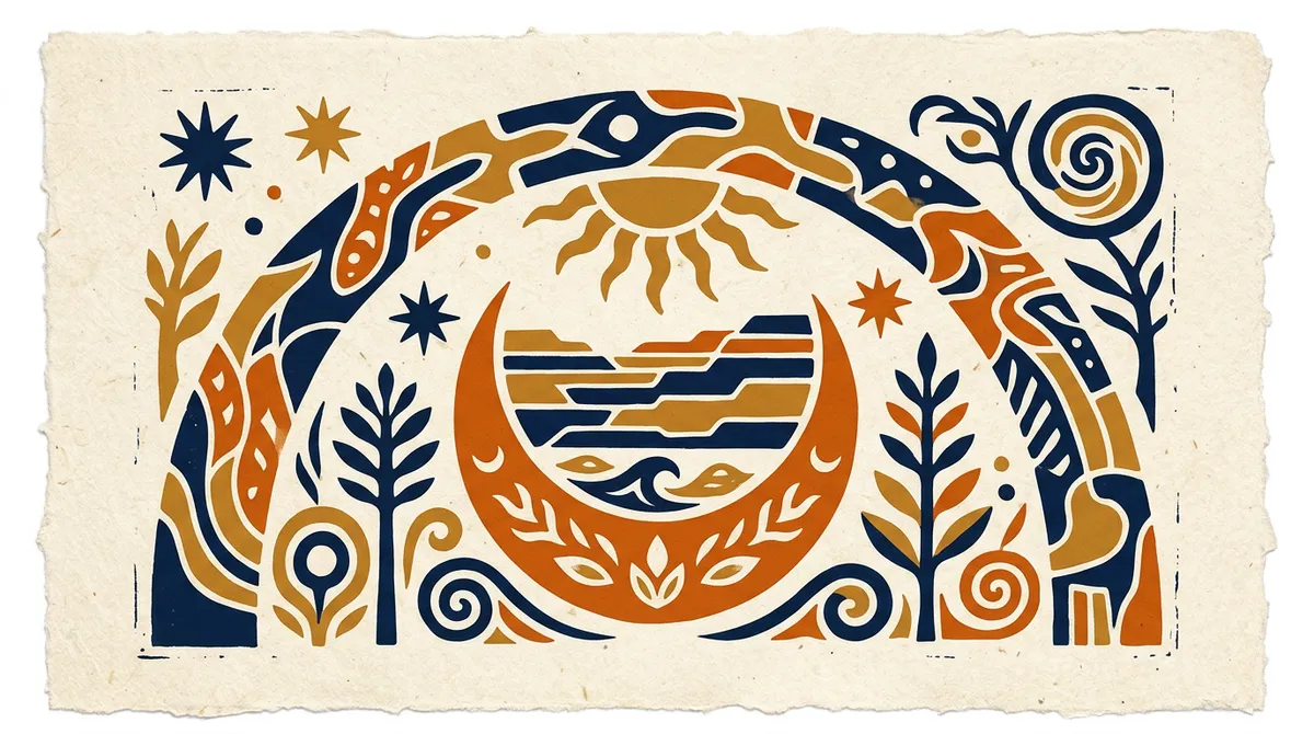 Understanding Balava Karana Regional Differences 1 A minimalist block-print style image of a tiger representing the Balava Karana.