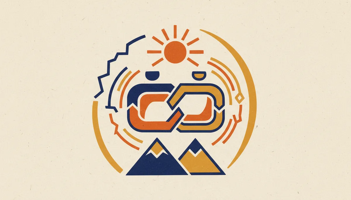 Graha Maitri Koota Common Myths: A Practical Guide 1 A minimalist block-print graphic showing two interlocking geometric forms in indigo and saffron, representing the concept of planetary friendship.