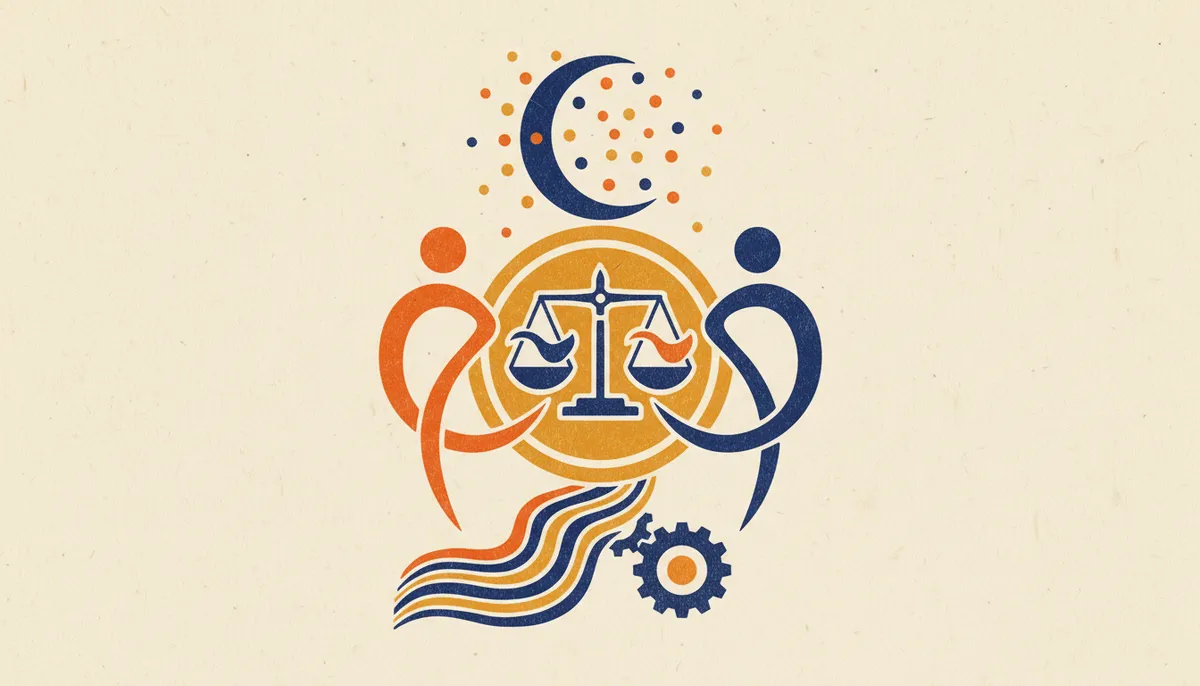 Guna Milan Score 26 Points Awarded Explained 1 Geometric block print illustration representing Vedic astrology chart harmony and matching.