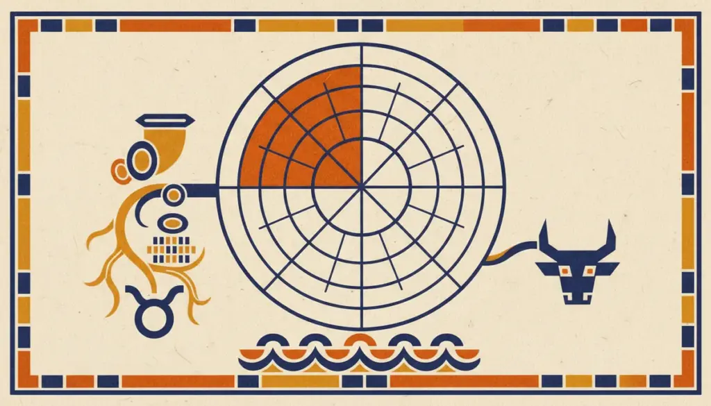 A minimalist block-print style graphic representing the second house in a Vedic astrology chart.